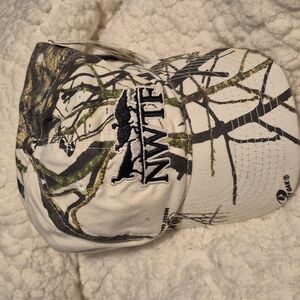 NWTF Turkey Mossy Oak Winter White Camo Velcroback Hat - New